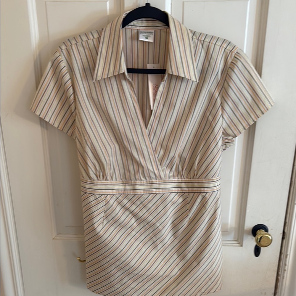 Destination Maternity Striped Tunic - Cream and Brown
